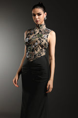 Lexi Black Floral Sequined Dress
