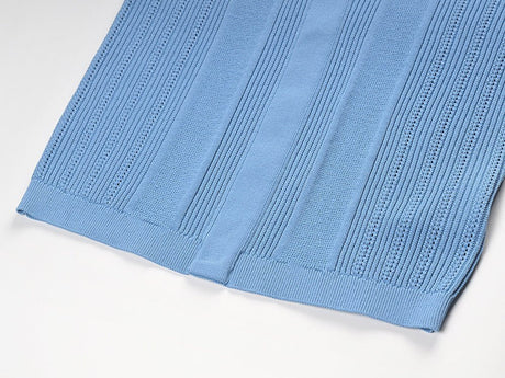 Lexi Midi Skirt - Slim Fit - Ribbed Texture - High - Waisted Design - Statement Gold Buttons - Versatile Styling