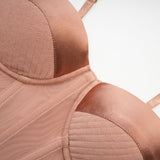 Lexi Mini Dress Pink Bustier Lace Hem & Spaghetti Straps