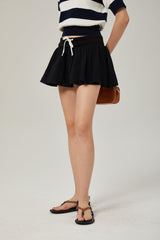 Lia Mini Dress Black Pleated Elastic Waistband Skirt
