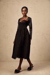 Lia Top & Dress Black Floral Lace Panelled Set