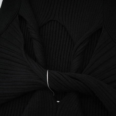 Liana Top Liana Twist Detail High Neck Sleeveless Black Ribbed