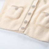 Liane fauxpearl embellished jacket  skirt matching set
