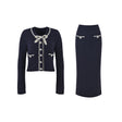 Liane fauxpearl embellished jacket  skirt matching set