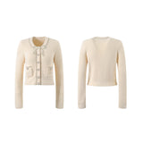 Liane fauxpearl embellished jacket  skirt matching set