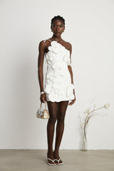 Liane floral offshoulder mini dress in White