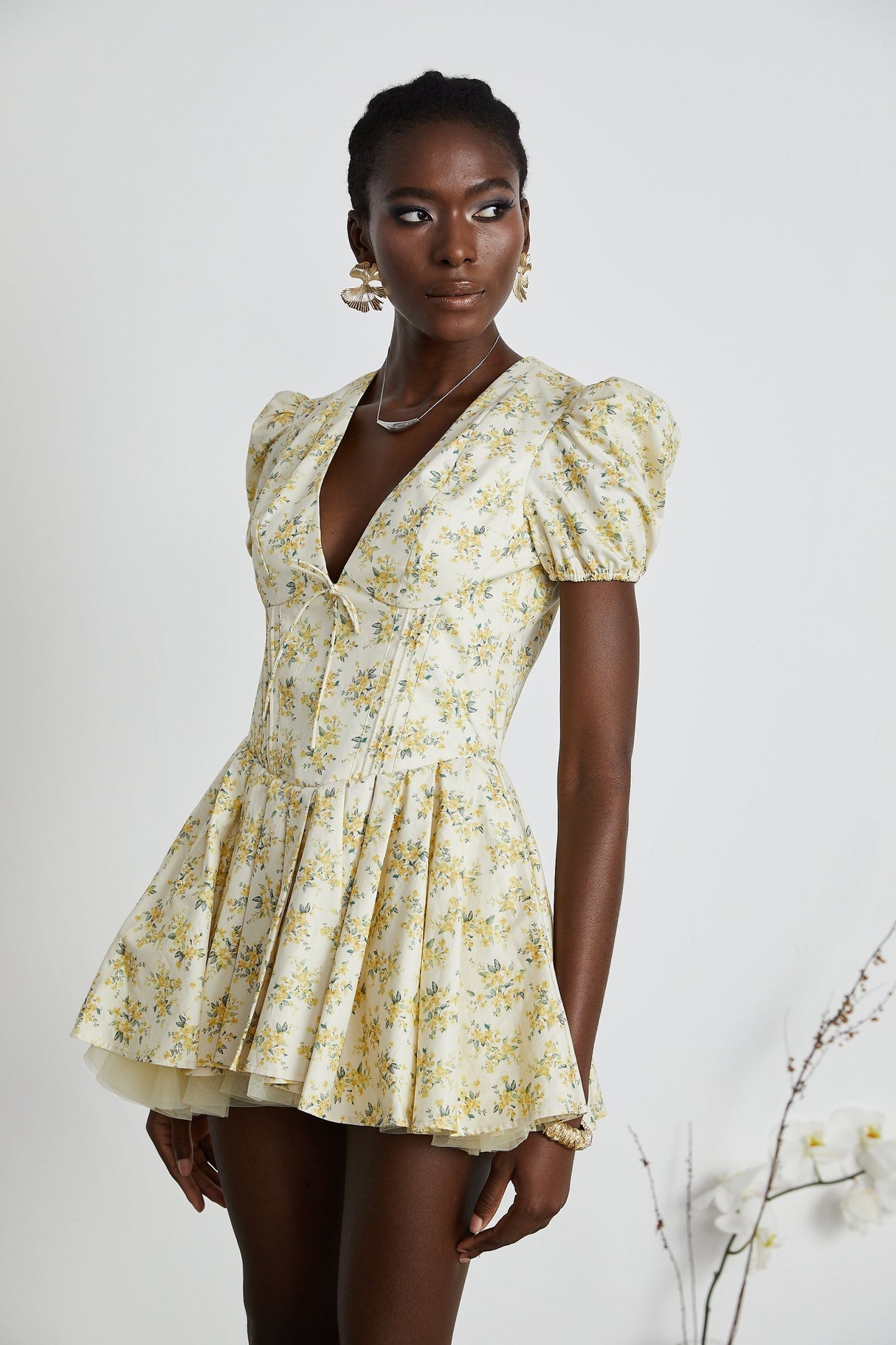Liane floralprint pleated mini dress