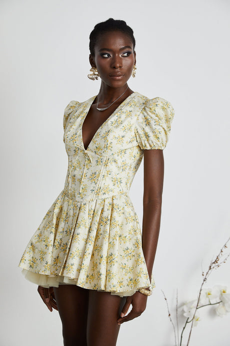 Liane floralprint pleated mini dress