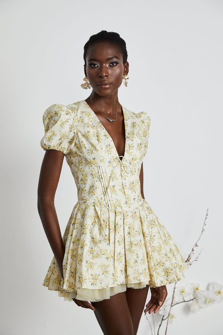 Liane floralprint pleated mini dress