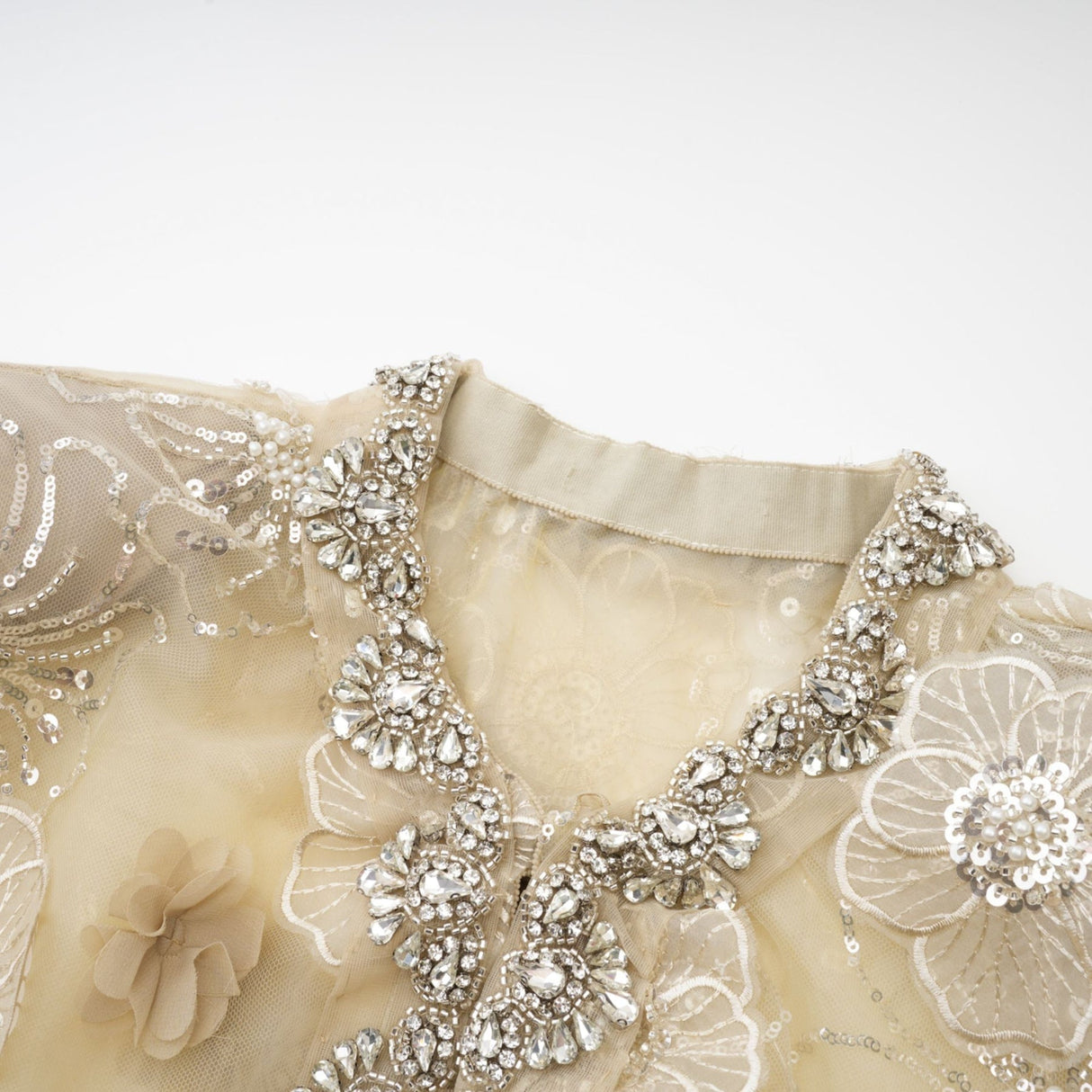 Liane semisheer flower beaded organza light luxury jacket