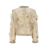 Liane semisheer flower beaded organza light luxury jacket
