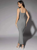 Lidia Maxi Dress - Slim Fit - High Stretch Fabric Elasticity - Casual Style - Sleeveless Design - Natural Waist Line (mid Waist)