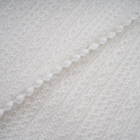 Lilah Midi Dress White Crochet Puff Godet Slip Zip & Flair