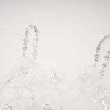 Lilah Mini Dress Crystal Floral Embellished White Square Neck
