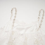 Lilah Mini Dress Crystal Floral Embellished White Square Neck