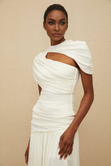 Lillian Top & Skirt - Stretch Design - Ruched Detailing - Asymmetrical Design - Fitted Silhouette - Rear Zip Fastening