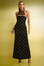 Lily Black Sequin Maxi Dress Slim Fit Halter Neckline Formal Evening Gown