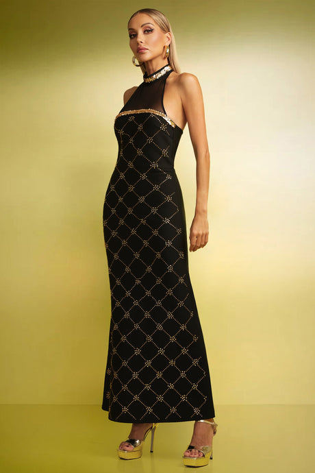 Lily Black Sequin Maxi Dress