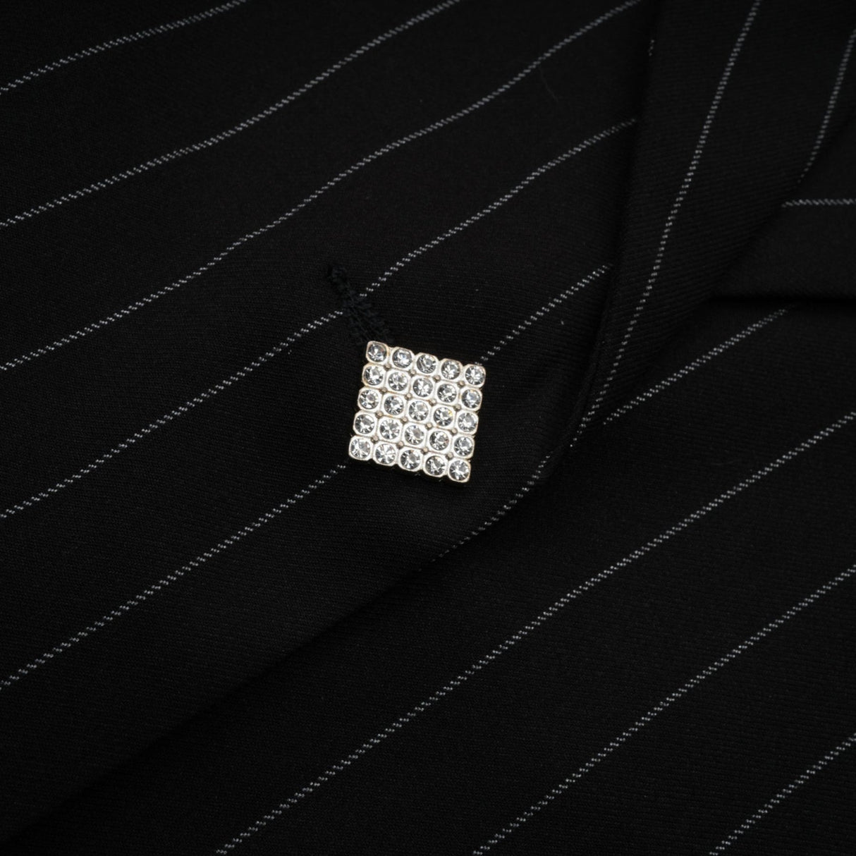Lily Blazer Black Striped Open Back Peaked