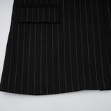 Lily Blazer Black Striped Open Back Peaked