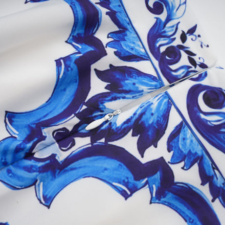 Lily Skirt & Top Set Blue & White Graphic Printed with Gold Accents