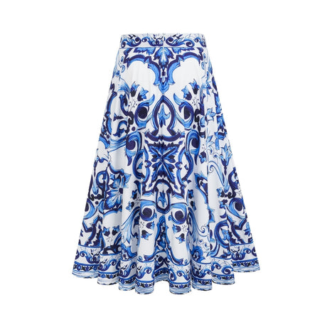 Lily Skirt & Top Set Blue & White Graphic Printed with Gold Accents