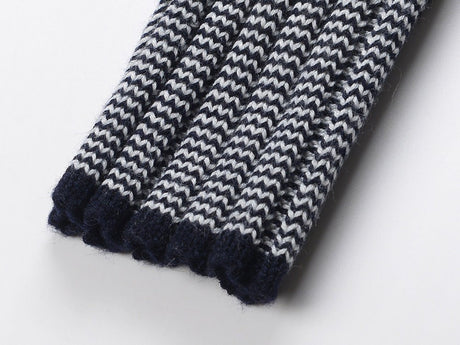 Lina Fitted Top and Flared Skirt Set - Ribbed Texture - Striped Sleeves - Skirt Sections