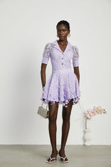 Lisette fauxfloral embellished top  skirt matching set