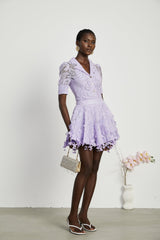 Lisette fauxfloral embellished top  skirt matching set