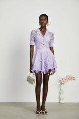 Lisette fauxfloral embellished top  skirt matching set