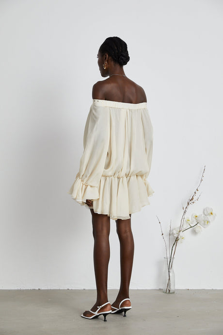 Lisette offshoulder chiffon mini dress