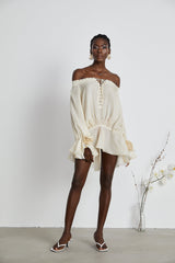 Lisette offshoulder chiffon mini dress