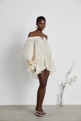 Lisette offshoulder chiffon mini dress