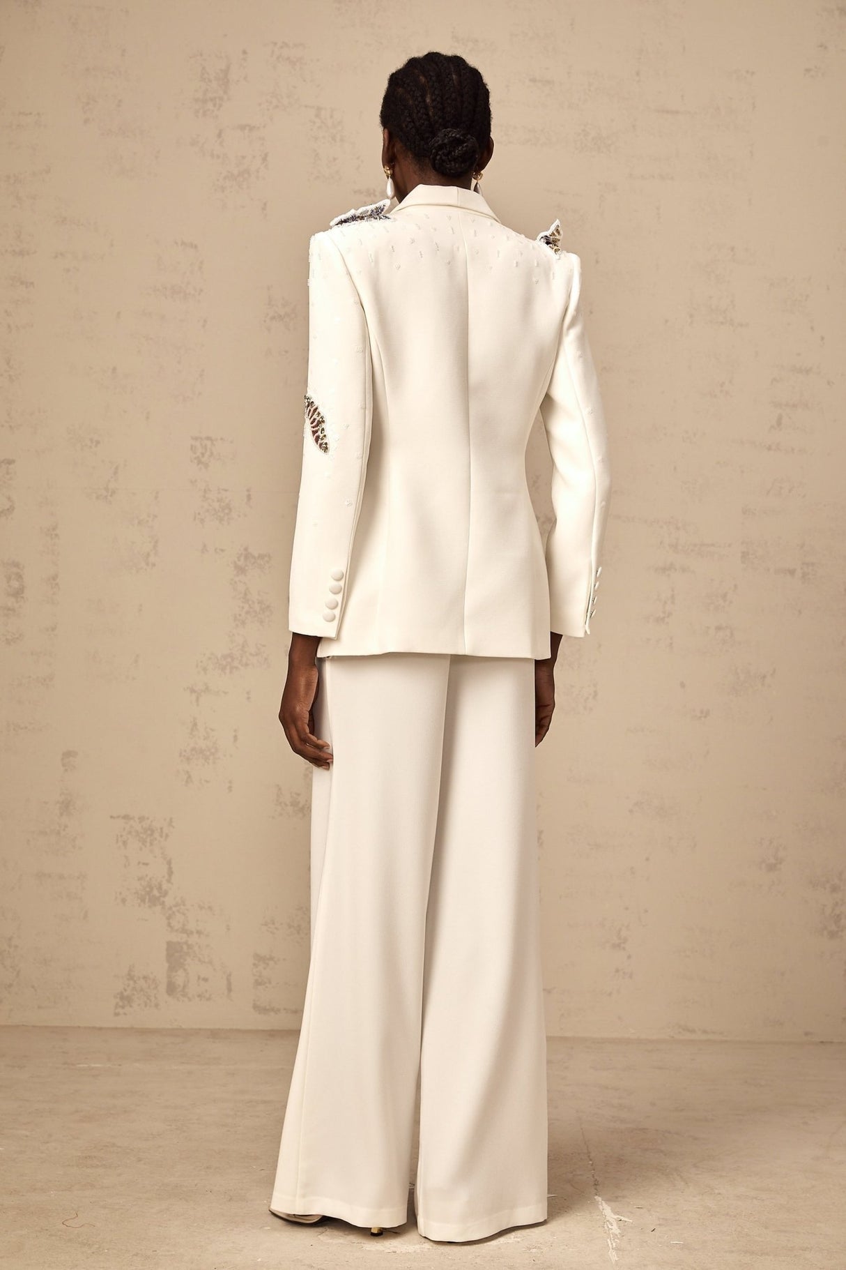 Livia Blazer & Trousers Livia Butterfly Applique White Matching