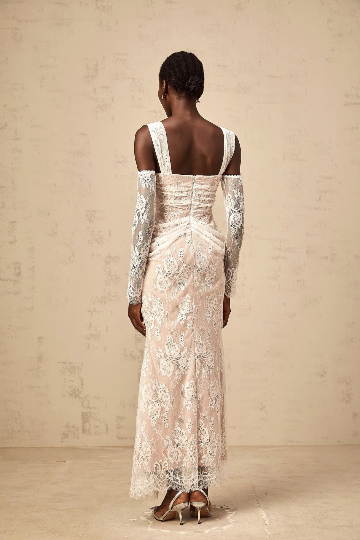 Livia Maxi Dress White Floral - Lace Corset