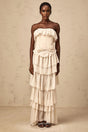 Lodovica Corset & Dress Set with Layered Ruffles in Neutrals