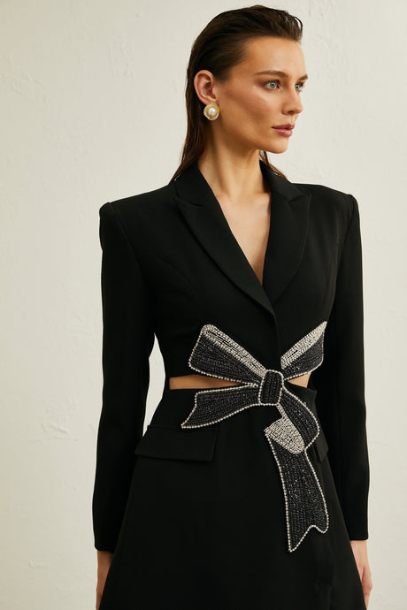 Lola Blazer with Crystal Bow Cut Out
