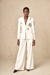 London Blazer & Trousers London Crystal Embellished White Matching