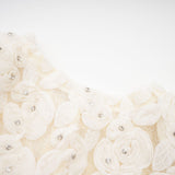 London Jacket White Floral Mesh Crystal & Buttons