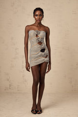Lorelai Mini Dress Lorelai Strapless Rhinestone Flower Cut Out