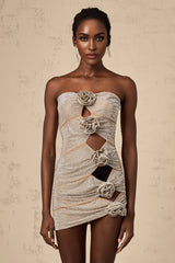 Lorelai Mini Dress Lorelai Strapless Rhinestone Flower Cut Out