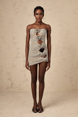 Lorelai Mini Dress Lorelai Strapless Rhinestone Flower Cut Out