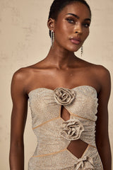 Lorelai Mini Dress Lorelai Strapless Rhinestone Flower Cut Out
