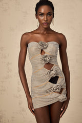 Lorelai Mini Dress Lorelai Strapless Rhinestone Flower Cut Out