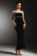 Lorelei Black Beaded Maxi Dress