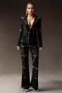 Lorelei Black Lace V-Neckline Tailored Fit Dress for Evening Events or Formal Occasions