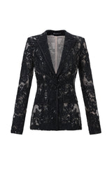 Lorelei Black Lace V-Neckline Tailored Fit Dress for Evening Events or Formal Occasions