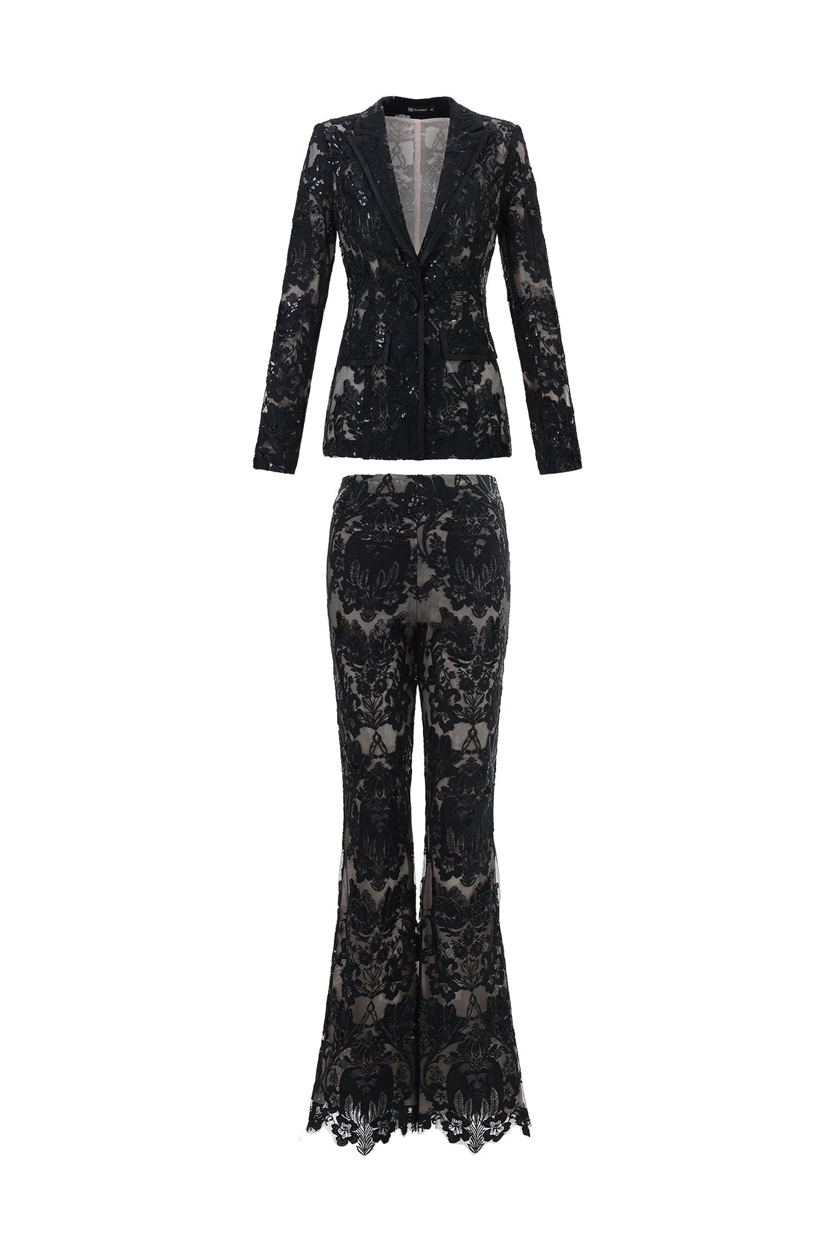 Lorelei Black Lace V-Neckline Tailored Fit Dress for Evening Events or Formal Occasions