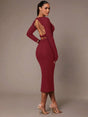 Lorelei Midi Dress - Elegant Style - Backless Design - Rib - Knit Details - Slim Fit - High Stretch Fabric