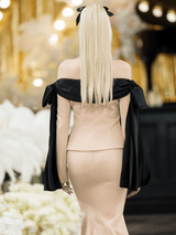 Lorenza Corset - Style Blazer - Structured Fit - Draped Off - Shoulder Detail - Decorative Buttons - Elegant Silhouette